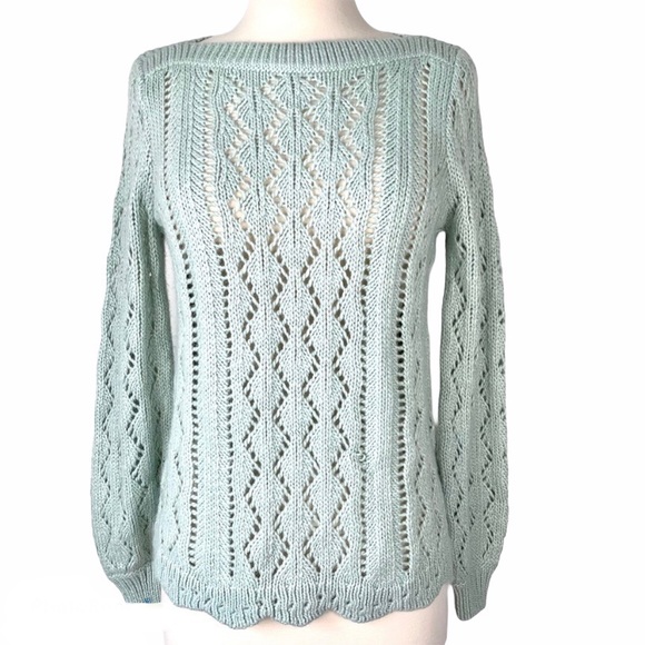 LOFT Sweaters - LOFT Pastel Open Knit Boat Neck Sweater